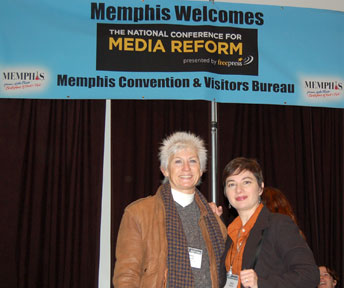 Stevi Carroll and Janice Markham representing Press for Democracy